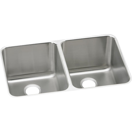 Elkay ELUH322010 Lustertone Stainless Steel 31-1/4" x 20" x 9-7/8", 2-Bowl Undermount Kitchen Sink