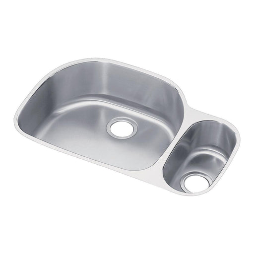 Elkay ELUH322110R Lustertone Stainless Steel 31-1/2" x 21-1/8" x 10" 70/30 2-Bowl Undermount Kitchen Sink