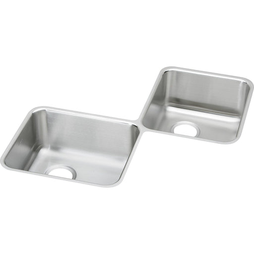 Elkay ELUH3232 Lustertone Stainless Steel 32" x 32" x 7-7/8", Double Bowl Corner Kitchen Sink