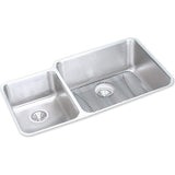 Elkay ELUH3520LDBG Lustertone Stainless Steel Offset 40/60 Double Bowl Undermount Sink Kit