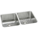 Elkay ELUH361710DBG Lustertone Stainless Steel 35-3/4" x 18-1/2" x 10", 2-Bowl Undermount Kitchen Sink Kit