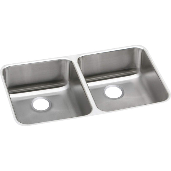 Elkay ELUHAD321650 Lustertone Stainless Steel Equal Double Bowl Undermount ADA Sink