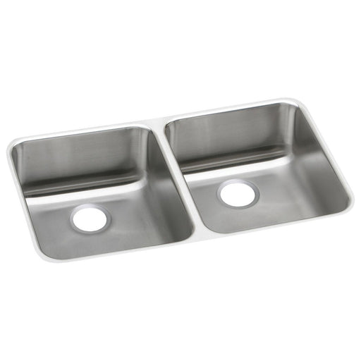 Elkay ELUHAD321655 Lustertone Stainless Steel 31-3/4" x 16-1/2" x 5-3/8" 2-Bowl Undermount ADA Kitchen Sink