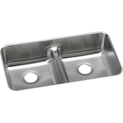 Elkay ELUHAQD3218 Lustertone 32-1/16 x 18-1/2 x 8" 2-Bowl Undermount Kitchen Sink, Aqua Divide