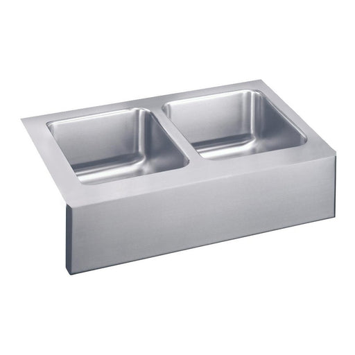 Elkay ELUHF3320 Lustertone Stainless Steel 33" x 20-1/2" x 7-7/8", 2-Bowl Farmhouse Kitchen Sink