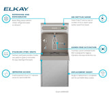 Elkay EZ8WSSSMC ezH2O Refrigerated Surface Mount Bottle Filling Station, Non-Filtered 8GPH Stainless Steel, ADA Compliant