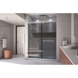 DreamLine SHDR-166076G-04 Encore 56-60 in. W x 76 in. H Semi-Frameless Bypass Sliding Shower Door in Brushed Nickel and Gray Glass