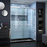 DreamLine DL-7006R-88-01 Encore 34"D x 60"W x 78 3/4"H Bypass Shower Door in Chrome and Right Drain Black Base Kit