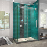 DreamLine SHEN-6134482-07 Enigma-XO 34 1/2"D x 44 3/8-48 3/8"W x 76"H Frameless Shower Enclosure in Brushed Stainless Steel