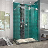 DreamLine SHEN-6134482-08 Enigma-XO 34 1/2"D x 44 3/8-48 3/8"W x 76"H Frameless Shower Enclosure in Polished Stainless Steel