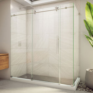 DreamLine SE6172F320VDX07 Enigma-X Clear Sliding Shower Enclosure in Brushed Stainless Steel