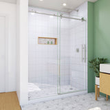 DreamLine SD61600760VDX07 Enigma-X Clear Sliding Shower Door in Brushed Stainless Steel