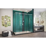 DreamLine SHEN-6134722-08 Enigma-XO 34 1/2"D x 68 3/8-72 3/8"W x 76"H Frameless Shower Enclosure in Polished Stainless Steel