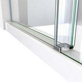 DreamLine SE6172F340VDX08 Enigma-X 34 1/2"D x 72 3/8"W x 76"H Clear Sliding Shower Enclosure in Polished Stainless Steel
