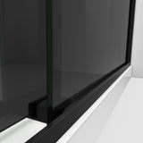 Dreamline SHDR-634876HG09 Essence-H 44-48" W x 76" H Semi-Frameless Bypass Shower Door in Satin Black and Gray Glass