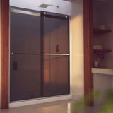 Dreamline SHDR-636076HG04 Essence-H 56-60"W x 76"H Semi-Frameless Bypass Shower Door in Brushed Nickel and Gray Glass