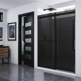Dreamline SHDR-636076G-09 Essence 56-60"W x 76"H Frameless Smoke Gray Glass Bypass Shower Door in Satin Black