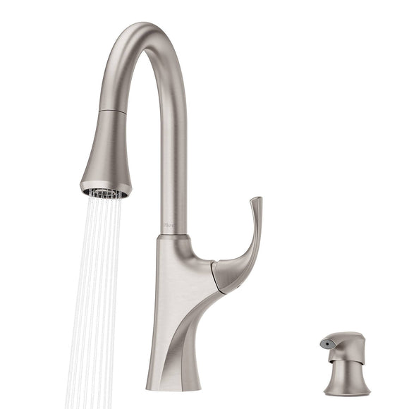 Pfister F-529-7MRGS Miri 1-Handle Pull-Down Kitchen Faucet with Soap Dispenser