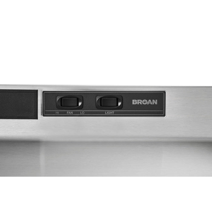 Broan F403604 36" Convertible Under-Cabinet Range Hood, 230 Max Blower CFM, Stainless Steel