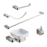 Fresca FAC1300BN Solido 5-Piece Bathroom Accessory Set - Brushed Nickel - Brushed Nickel, Ground Shipping