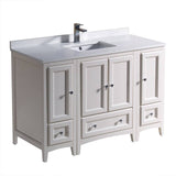 Fresca FCB20-122412AW-CWH-U Oxford 48" Antique White Traditional Bathroom Cabinets with Top & Sink