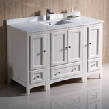 Fresca FCB20-122412AW-CWH-U Oxford 48" Antique White Traditional Bathroom Cabinets with Top & Sink