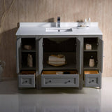 Fresca FCB20-122412GR-CWH-U Oxford 48" Gray Traditional Bathroom Cabinets with Top & Sink