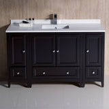 Fresca FCB20-123012ES-CWH-U Oxford 54" Espresso Traditional Bathroom Cabinets with Top & Sink