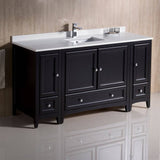 Fresca FCB20-123612ES-CWH-U Oxford 60" Espresso Traditional Bathroom Cabinets with Top & Sink