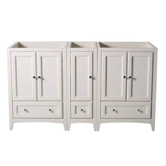 Fresca FCB20-241224AW Oxford 60" Antique White Traditional Double Sink Bathroom Cabinets