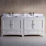 Fresca FCB20-3636AW-CWH-U Oxford 72" Antique White Traditional Double Sink Bathroom Cabinets with Top & Sinks