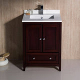 Fresca FCB2024MH-CWH-U Oxford 24" Mahogany Traditional Bathroom Cabinet with Top & Sink