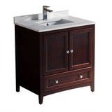 Fresca FCB2030MH-CWH-U Oxford 30" Mahogany Traditional Bathroom Cabinet with Top & Sink