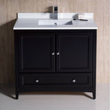 Fresca FCB2036ES-CWH-U Oxford 36" Espresso Traditional Bathroom Cabinet with Top & Sink