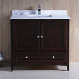 Fresca FCB2036MH-CWH-U Oxford 36" Mahogany Traditional Bathroom Cabinet with Top & Sink