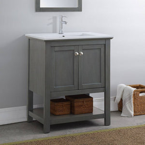 Fresca FCB2305VG-I Manchester Regal 30" Gray Wood Veneer Traditional Bathroom Vanity