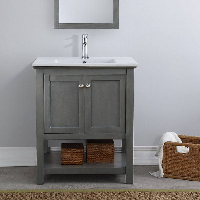 Fresca FCB2305VG-I Manchester Regal 30" Gray Wood Veneer Traditional Bathroom Vanity