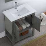 Fresca FCB2305VG-I Manchester Regal 30" Gray Wood Veneer Traditional Bathroom Vanity