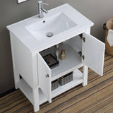 Fresca FCB2305WH-I Manchester 30" White Traditional Bathroom Vanity