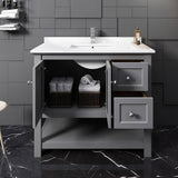Fresca FCB2340GR-CWH-U Manchester 42" Gray Traditional Bathroom Cabinet with Top & Sink
