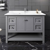 Fresca FCB2348GR-CWH-U Manchester 48" Gray Traditional Bathroom Cabinet with Top & Sink