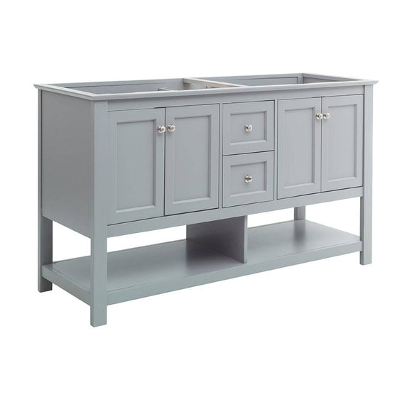 Fresca FCB2360GR-D Manchester 60" Gray Traditional Double Sink Bathroom Cabinet