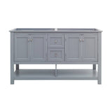 Fresca FCB2360GR-D Manchester 60" Gray Traditional Double Sink Bathroom Cabinet