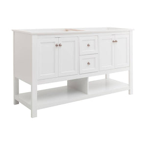 Fresca FCB2360WH-D Manchester 60" White Traditional Double Sink Bathroom Cabinet