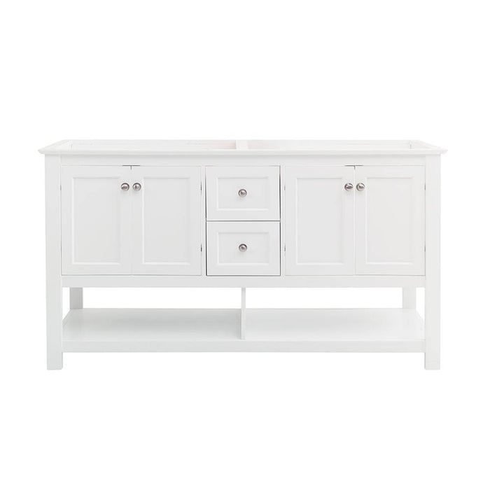 Fresca FCB2360WH-D Manchester 60" White Traditional Double Sink Bathroom Cabinet