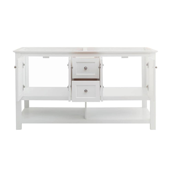 Fresca FCB2360WH-D Manchester 60" White Traditional Double Sink Bathroom Cabinet