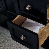 Fresca FCB2372BL-D-CWH-U Manchester 72" Black Traditional Double Sink Bathroom Cabinet with Top & Sinks