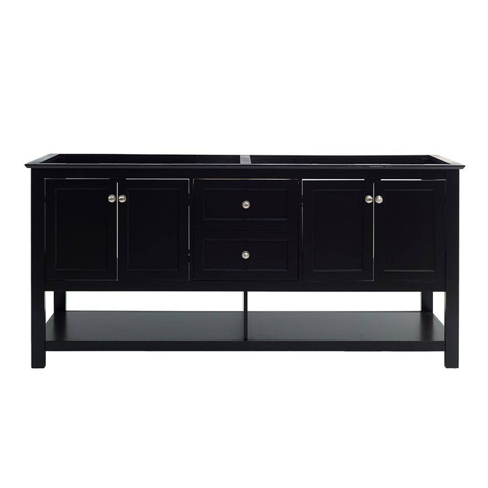 Fresca FCB2372BL-D Manchester 72" Black Traditional Double Sink Bathroom Cabinet
