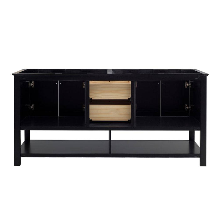 Fresca FCB2372BL-D Manchester 72" Black Traditional Double Sink Bathroom Cabinet