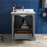 Fresca FCB2430GRV-CWH-U Windsor 30" Gray Textured Traditional Bathroom Cabinet with Top & Sink